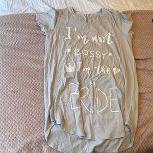 Bridal long T-shirt dress